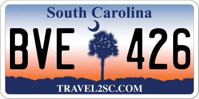 SC license plate BVE426