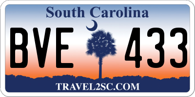 SC license plate BVE433