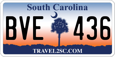 SC license plate BVE436