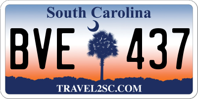 SC license plate BVE437