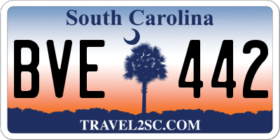 SC license plate BVE442