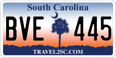 SC license plate BVE445