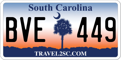 SC license plate BVE449