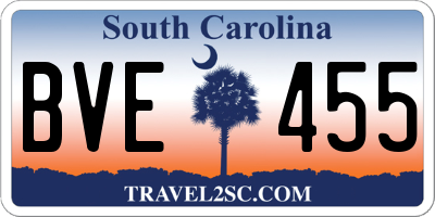 SC license plate BVE455
