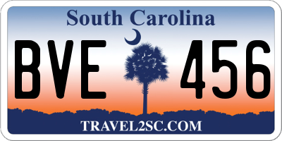 SC license plate BVE456