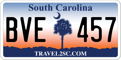 SC license plate BVE457