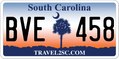 SC license plate BVE458