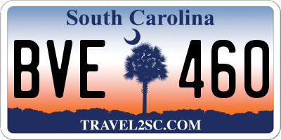 SC license plate BVE460