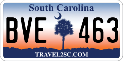 SC license plate BVE463