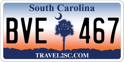 SC license plate BVE467