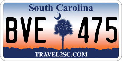 SC license plate BVE475