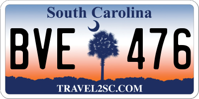 SC license plate BVE476