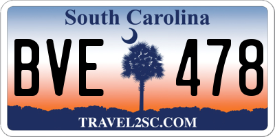 SC license plate BVE478