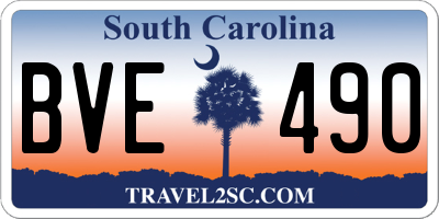 SC license plate BVE490