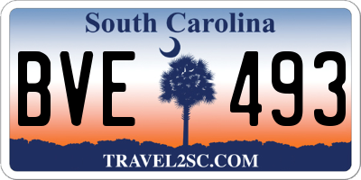 SC license plate BVE493
