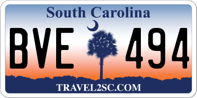 SC license plate BVE494