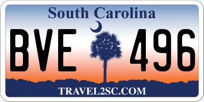 SC license plate BVE496