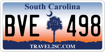 SC license plate BVE498