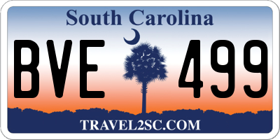 SC license plate BVE499