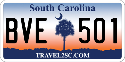 SC license plate BVE501