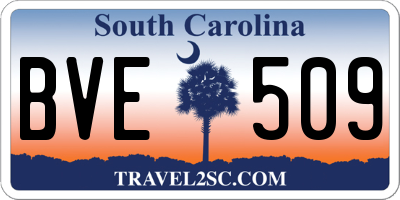 SC license plate BVE509