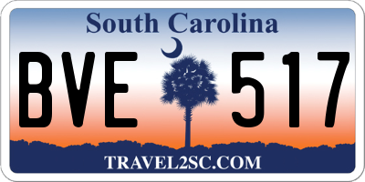 SC license plate BVE517