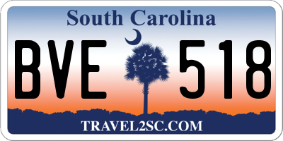 SC license plate BVE518