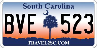 SC license plate BVE523