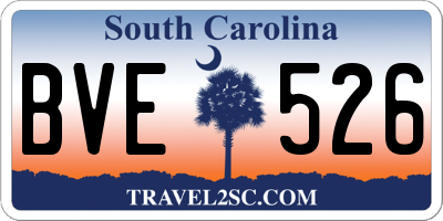 SC license plate BVE526