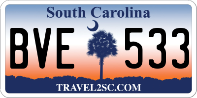 SC license plate BVE533