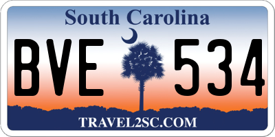 SC license plate BVE534