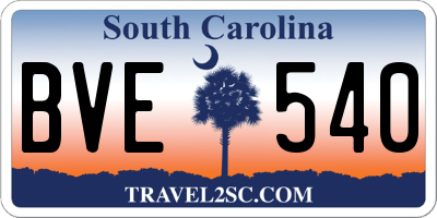 SC license plate BVE540