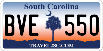 SC license plate BVE550