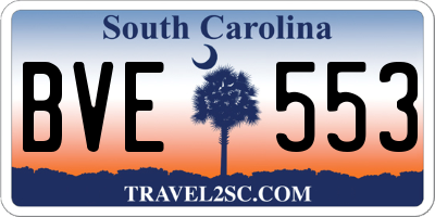 SC license plate BVE553