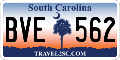 SC license plate BVE562