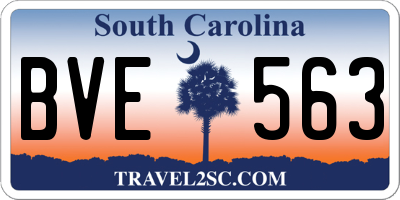 SC license plate BVE563