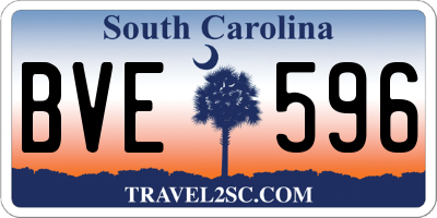 SC license plate BVE596