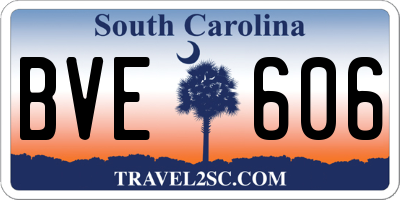 SC license plate BVE606