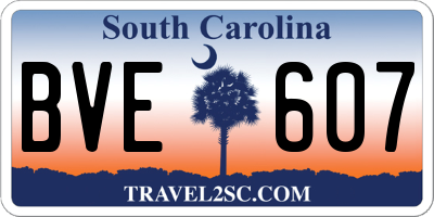 SC license plate BVE607