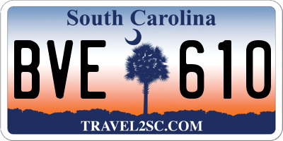 SC license plate BVE610