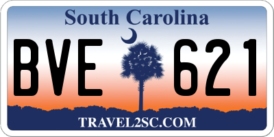 SC license plate BVE621