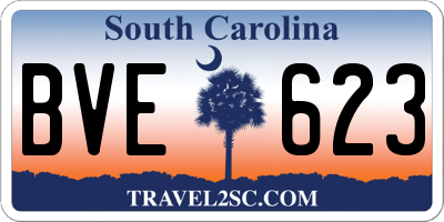 SC license plate BVE623