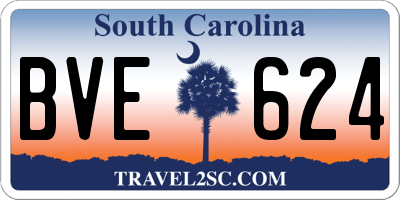 SC license plate BVE624