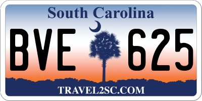 SC license plate BVE625