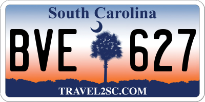 SC license plate BVE627