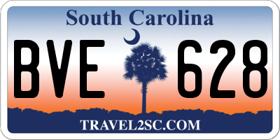 SC license plate BVE628