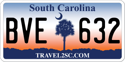 SC license plate BVE632