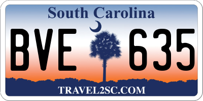 SC license plate BVE635