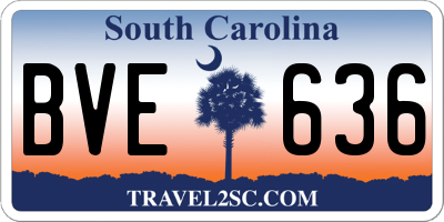 SC license plate BVE636