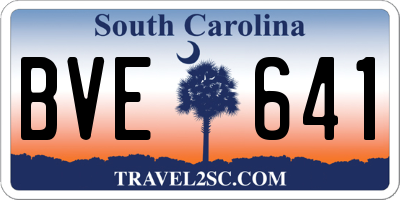 SC license plate BVE641